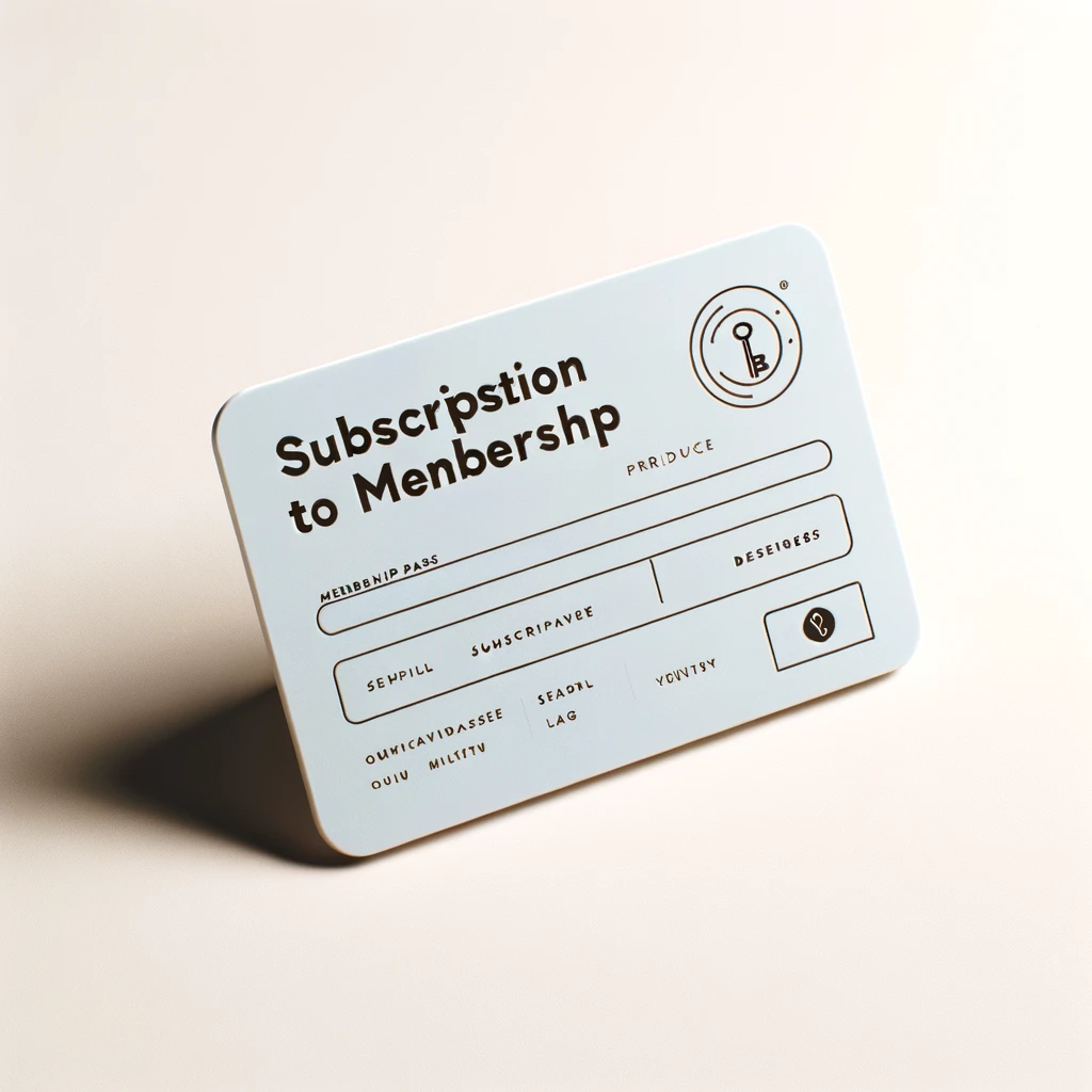 DALL·E 2023-12-18 15.31.23 - A simple and elegant design for a 'Subscription to Membership' product for an online store. The image features a clean, minimalistic card with a moder
